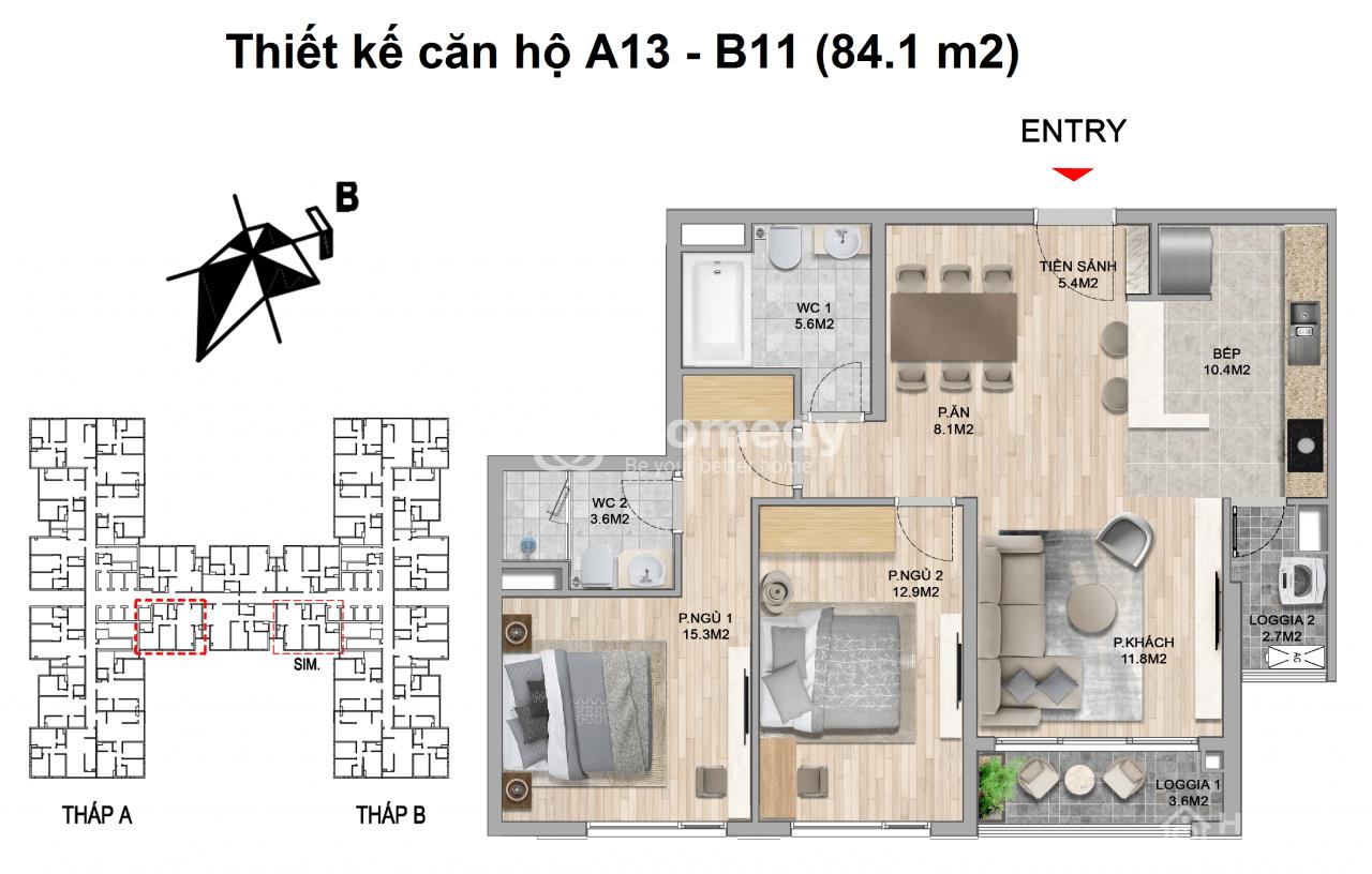 Thiết kế căn hộ tại dự án The Zei Mỹ Đình