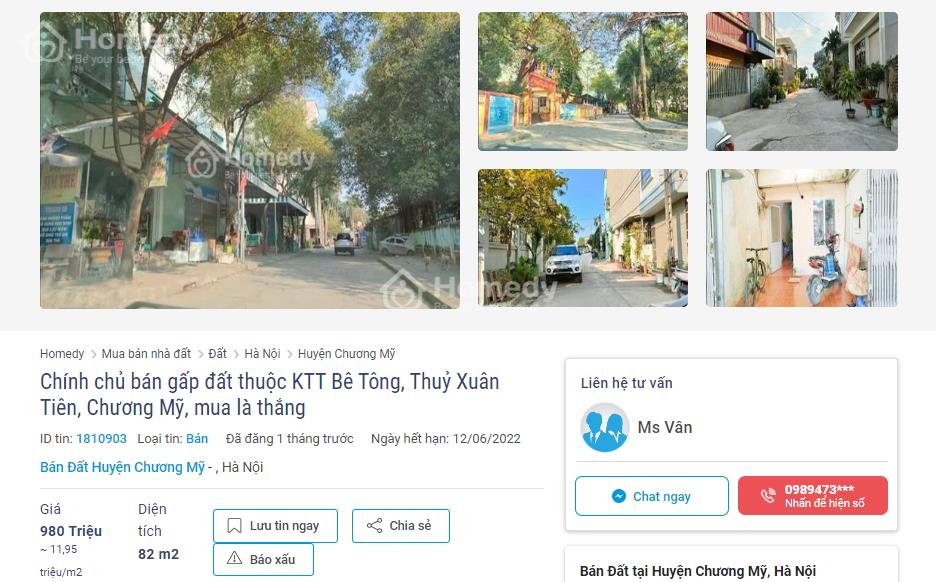 bán đất chương mỹ 300 triệu