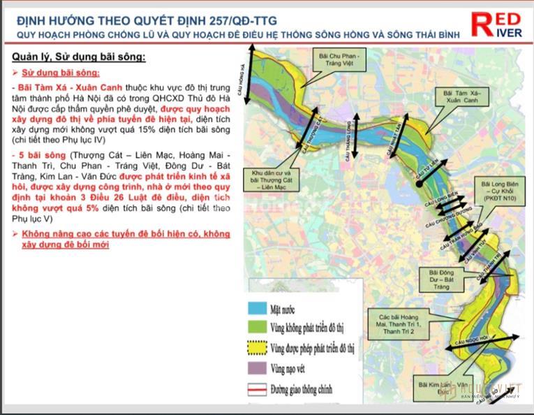 Bản đồ quy hoạch sông Hồng mới nhất