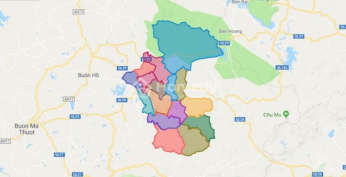 bản đồ quy hoạch thị xã Eakar