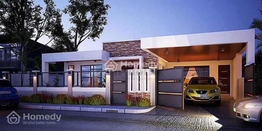 Mẫu nhà cấp 4 100m2 3 phòng ngủ phong cách Châu u