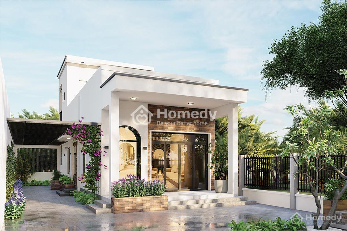 Mẫu 100m2 nhà cấp 4 mái bằng 3 phòng ngủ số 3