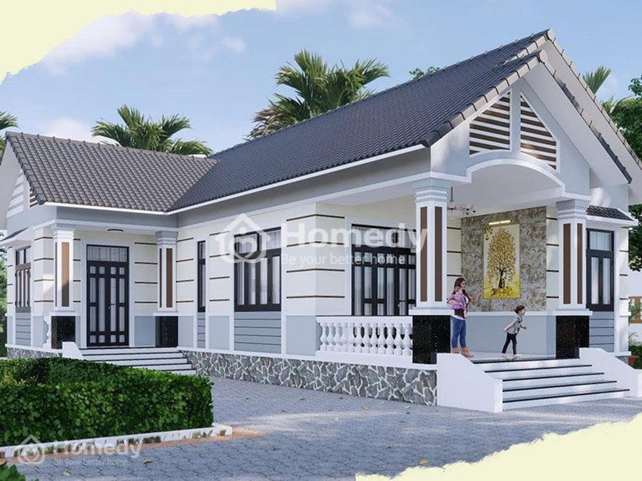 Mẫu nhà cấp 4 100m2 3 phòng ngủ chữ L
