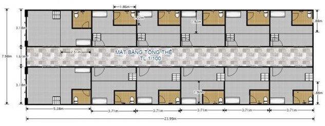 bản vẽ thiết kế phòng trọ