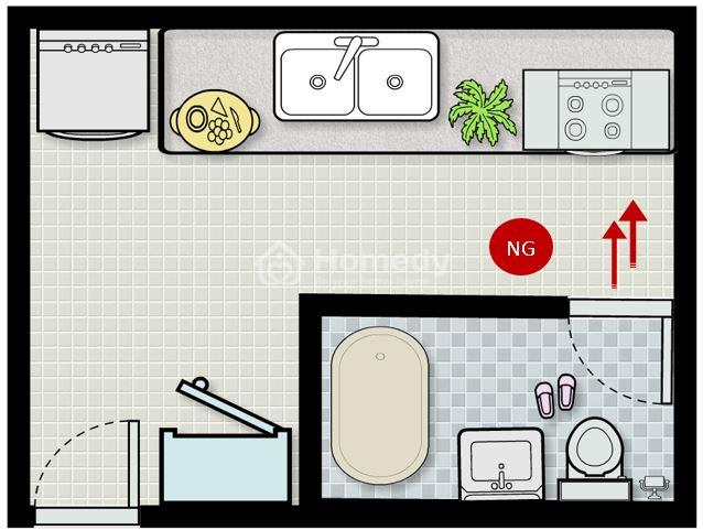 Có nên đặt bếp đối diện nhà vệ sinh