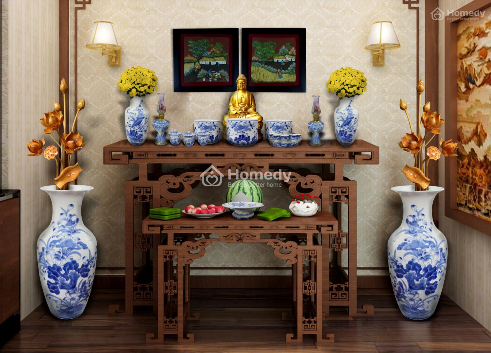 Các loại bàn thờ trong nhà để thờ Phật