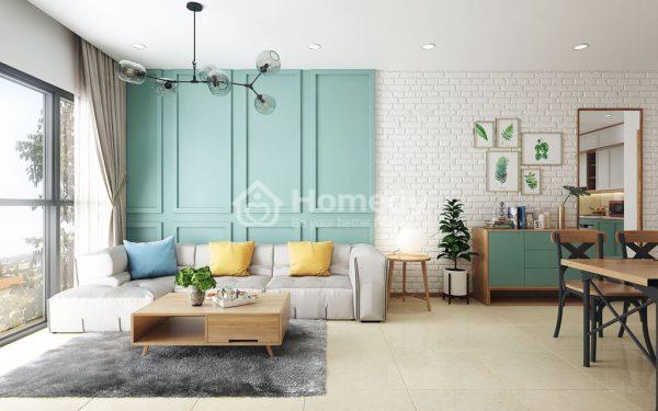 Phòng khách 10m2 thông bếp