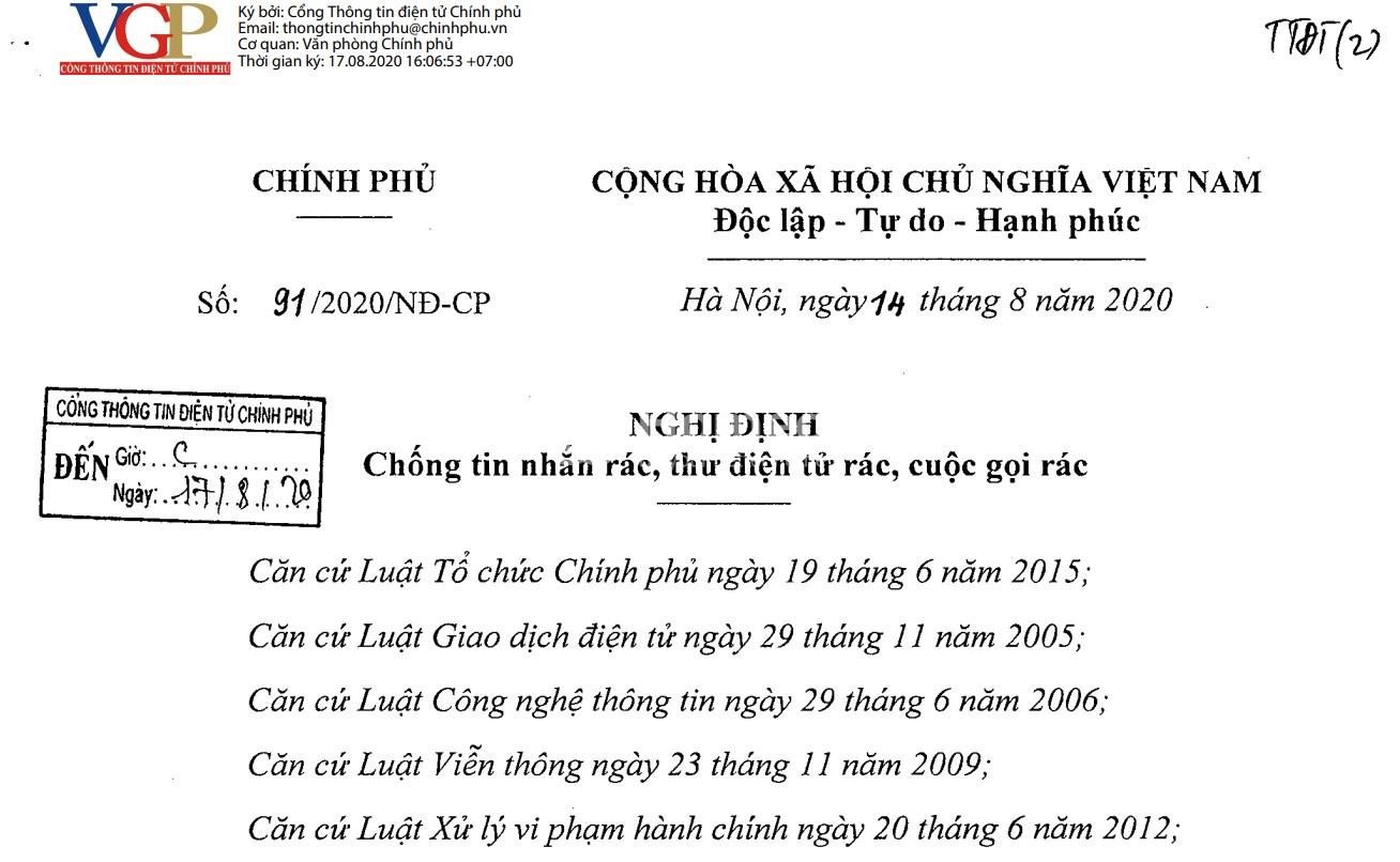 Nghị định 91/2020/NĐ-CP