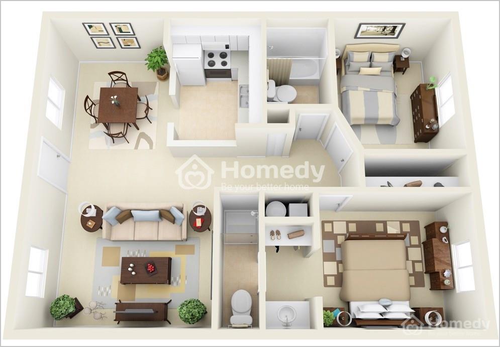 Thiết kế căn hộ 2PN Vinhomes Ocean Park