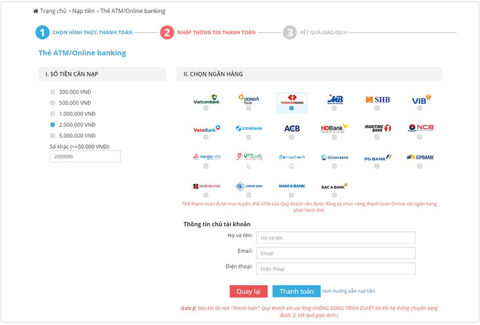 hướng dẫn nạp tiền bất động sản Homedy.com