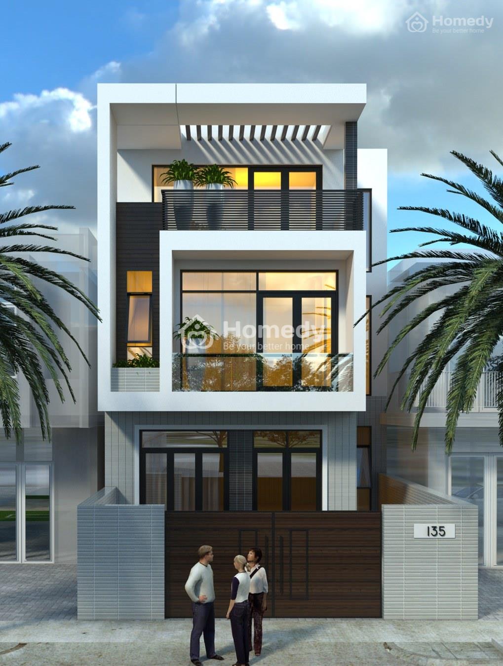 Những lưu ý khi thiết kế mặt tiền nhà phố 5m 3 tầng