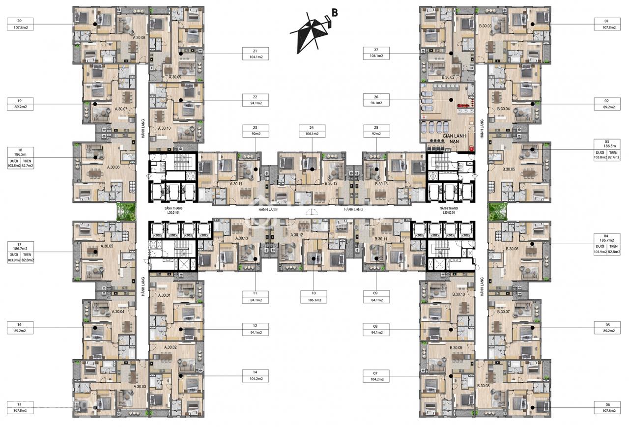 Thiết kế căn hộ 103.5m2 tại dự án The Zei Mỹ Đình