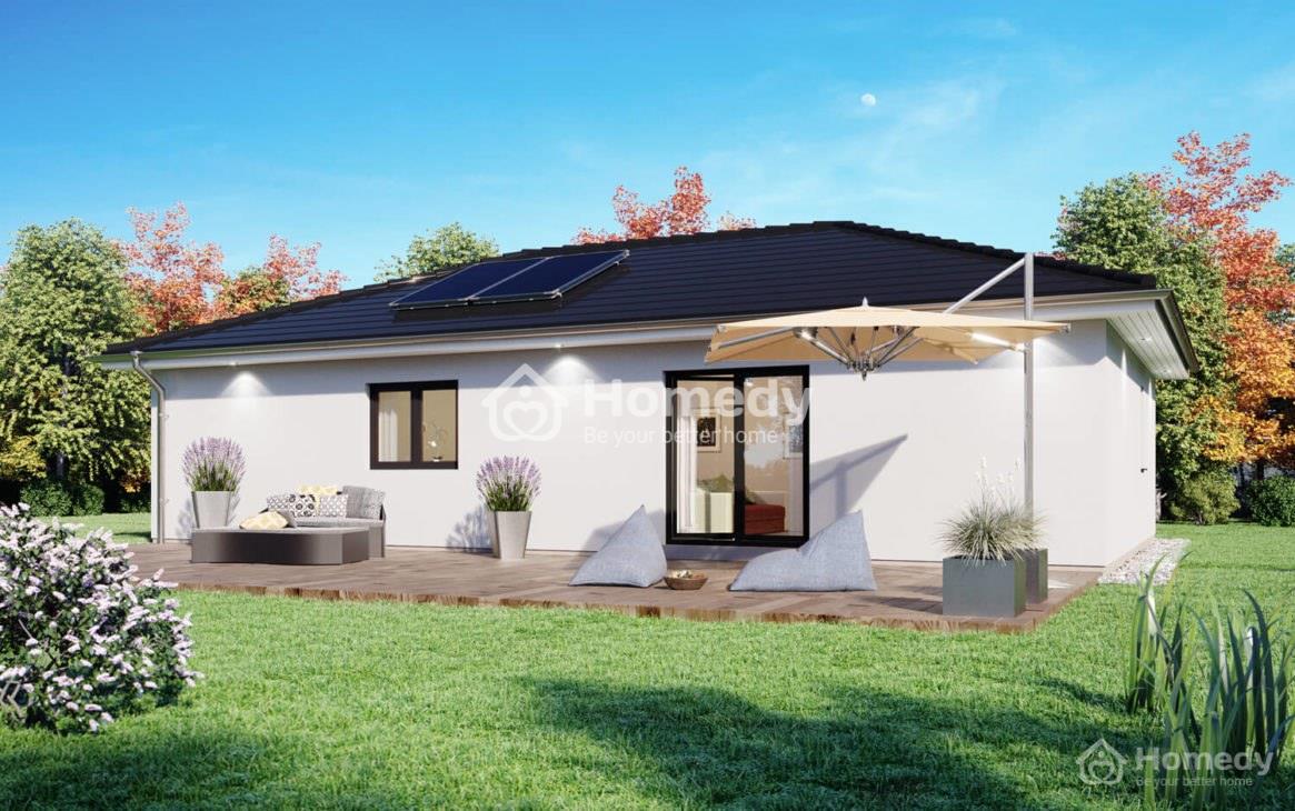 Mẫu nhà mái thái cấp 4 có gác lửng dưới 100m2 số 3