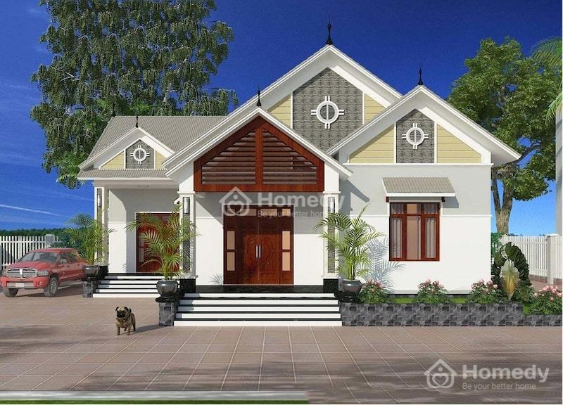 Mẫu nhà cấp 4 120m2 3 phòng ngủ 1 thờ mái Thái