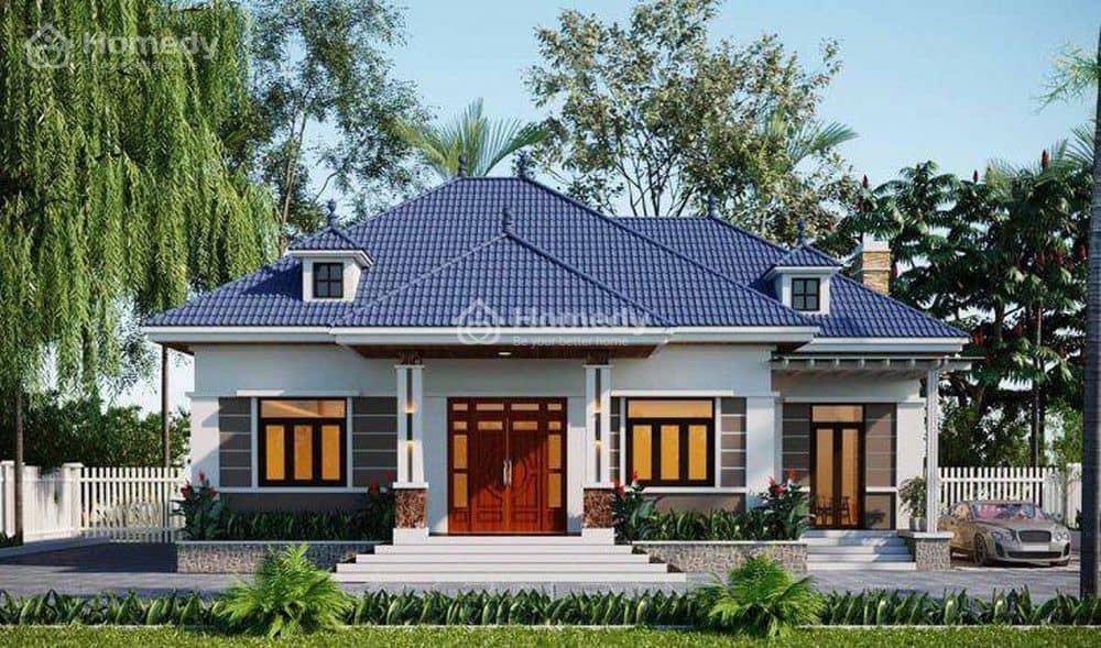 Mẫu nhà cấp 4 120m2 3 phòng ngủ 1 thờ mái Thái