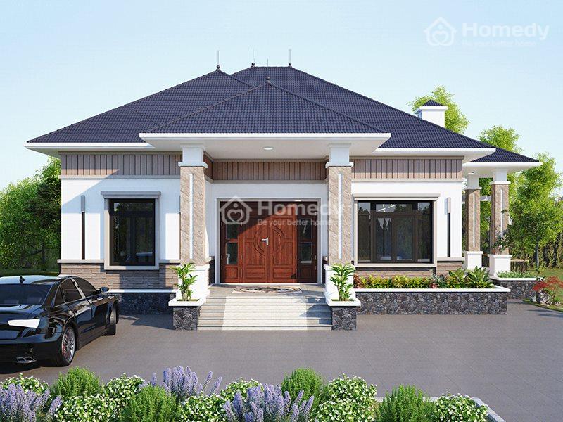 nhà cấp 4 mái nhật 3 phòng ngủ