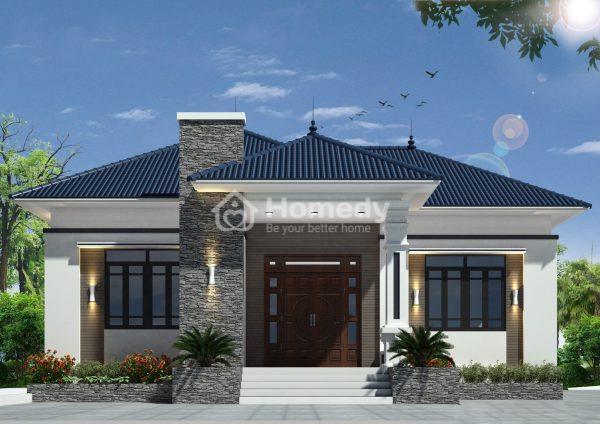 nhà cấp 4 mái nhật 3 phòng ngủ