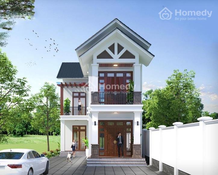 Mẫu nhà chữ l 2 tầng 80m2 đơn giản