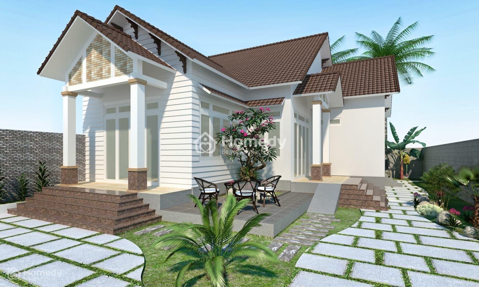 Mẫu nhà cấp 4 gác lửng dưới 100 triệu chữ L số 11