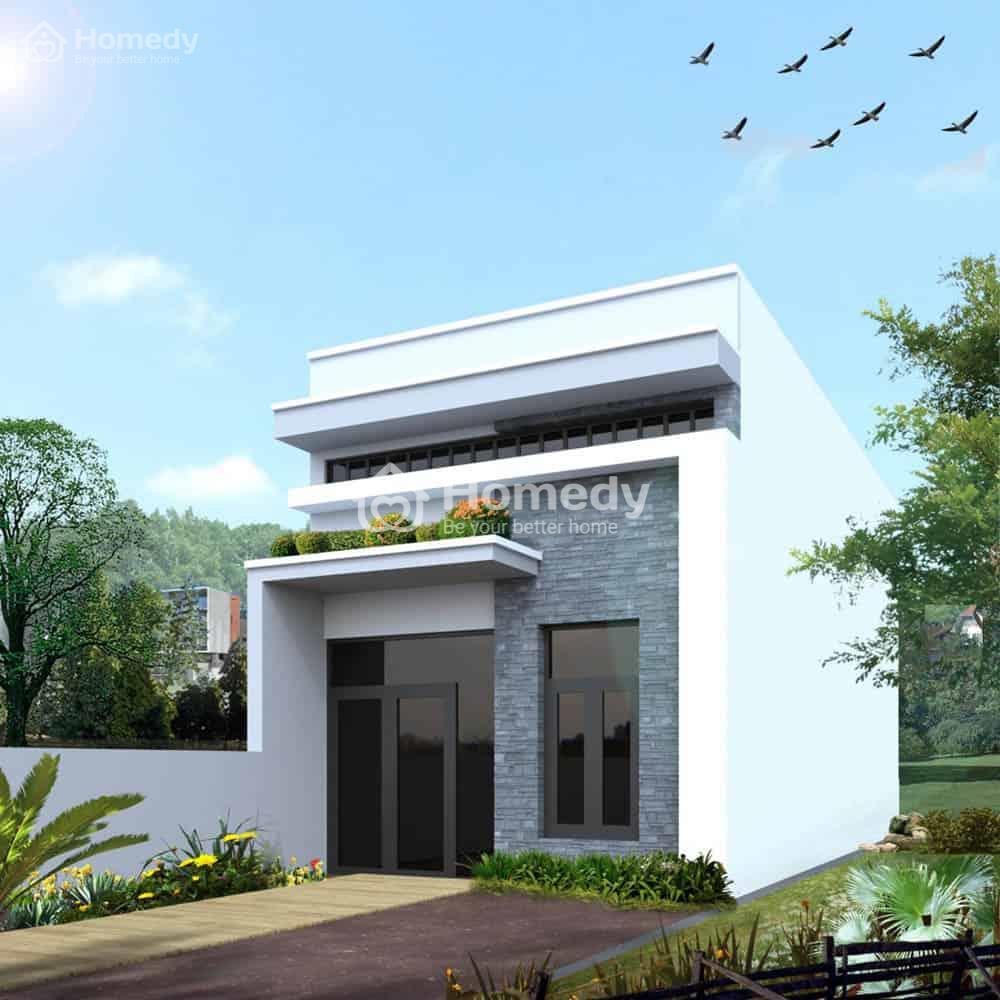 Mẫu nhà cấp 4 gác lửng dưới 100 triệu hiện đại số 13