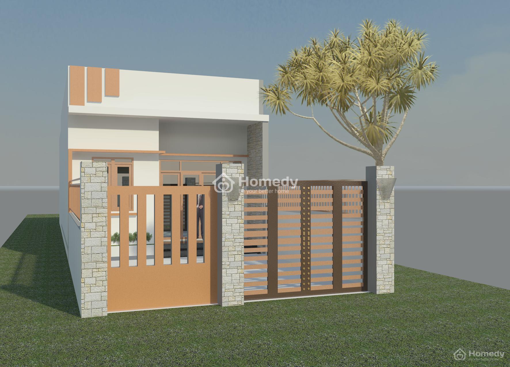 Mẫu nhà cấp 4 gác lửng dưới 100 triệu hiện đại số 15
