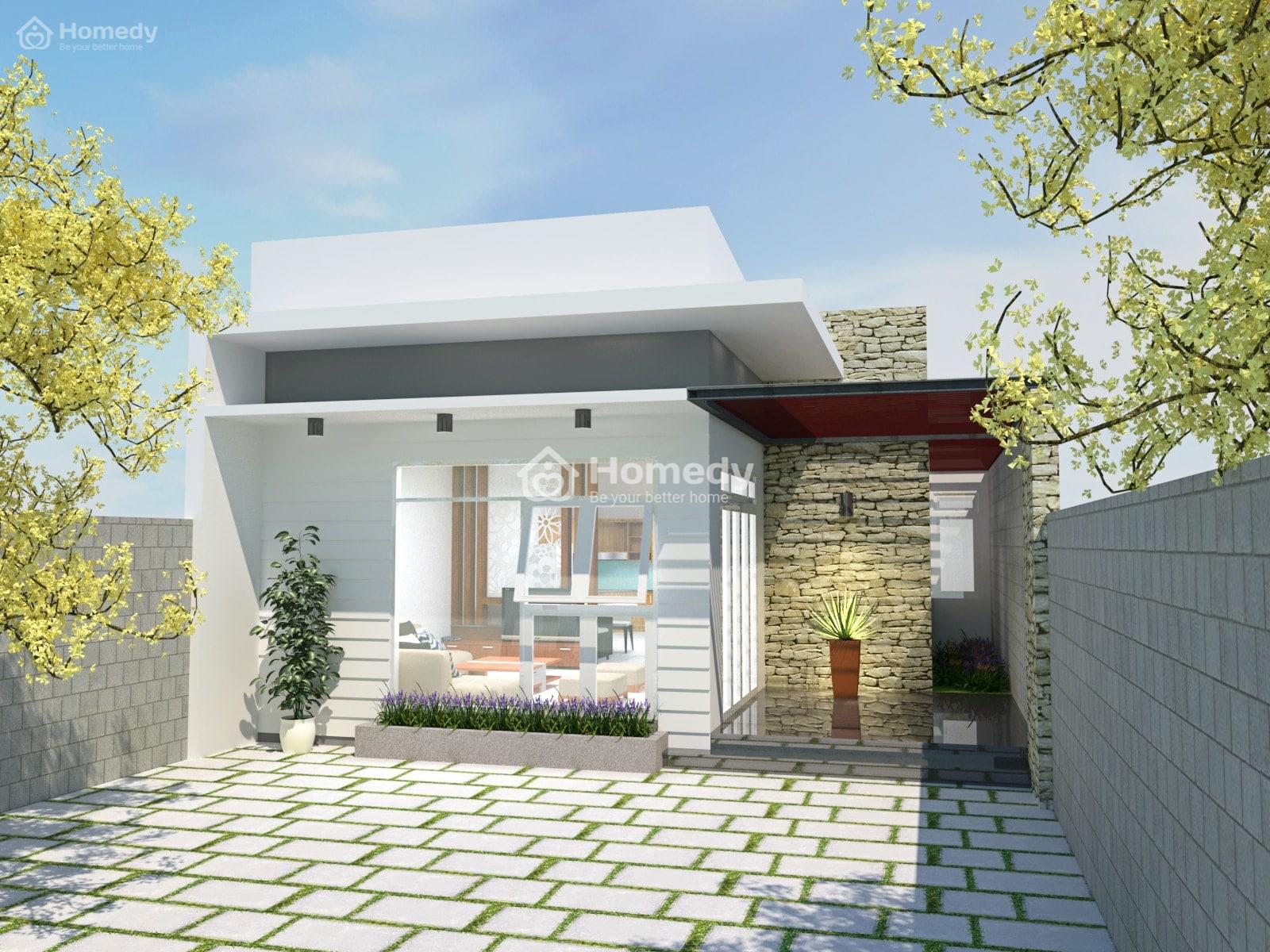 Mẫu nhà mái thái cấp 4 có gác lửng độc đáo số 5