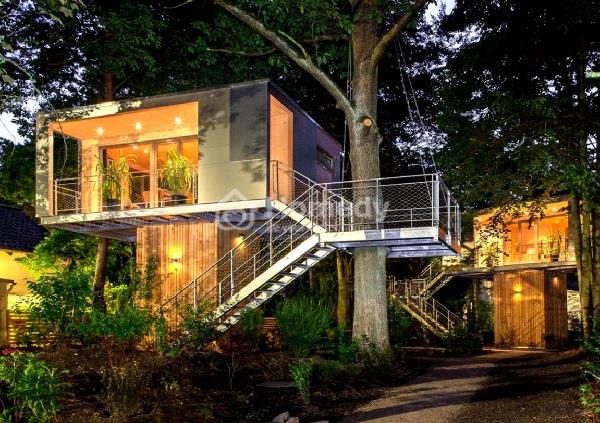 Mẫu nhà sàn gỗ đẹp phong cách hiện đại