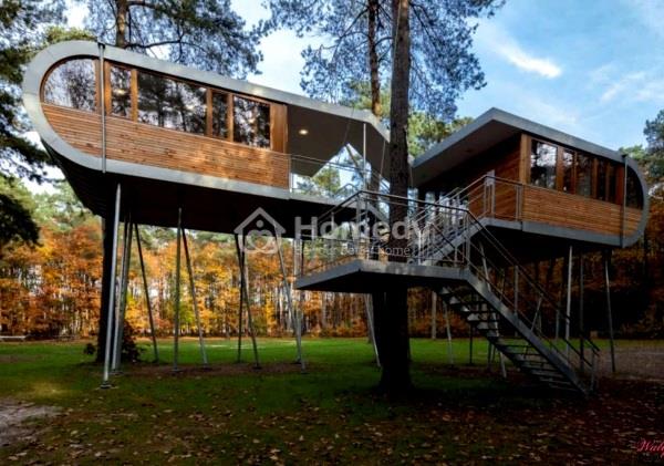 Mẫu nhà sàn gỗ đẹp phong cách hiện đại