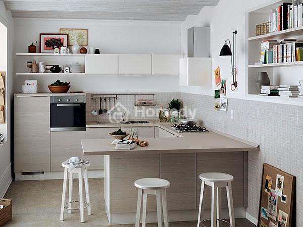 nhà bếp đơn giản cho nhà cấp 4 phong cách hiện đại