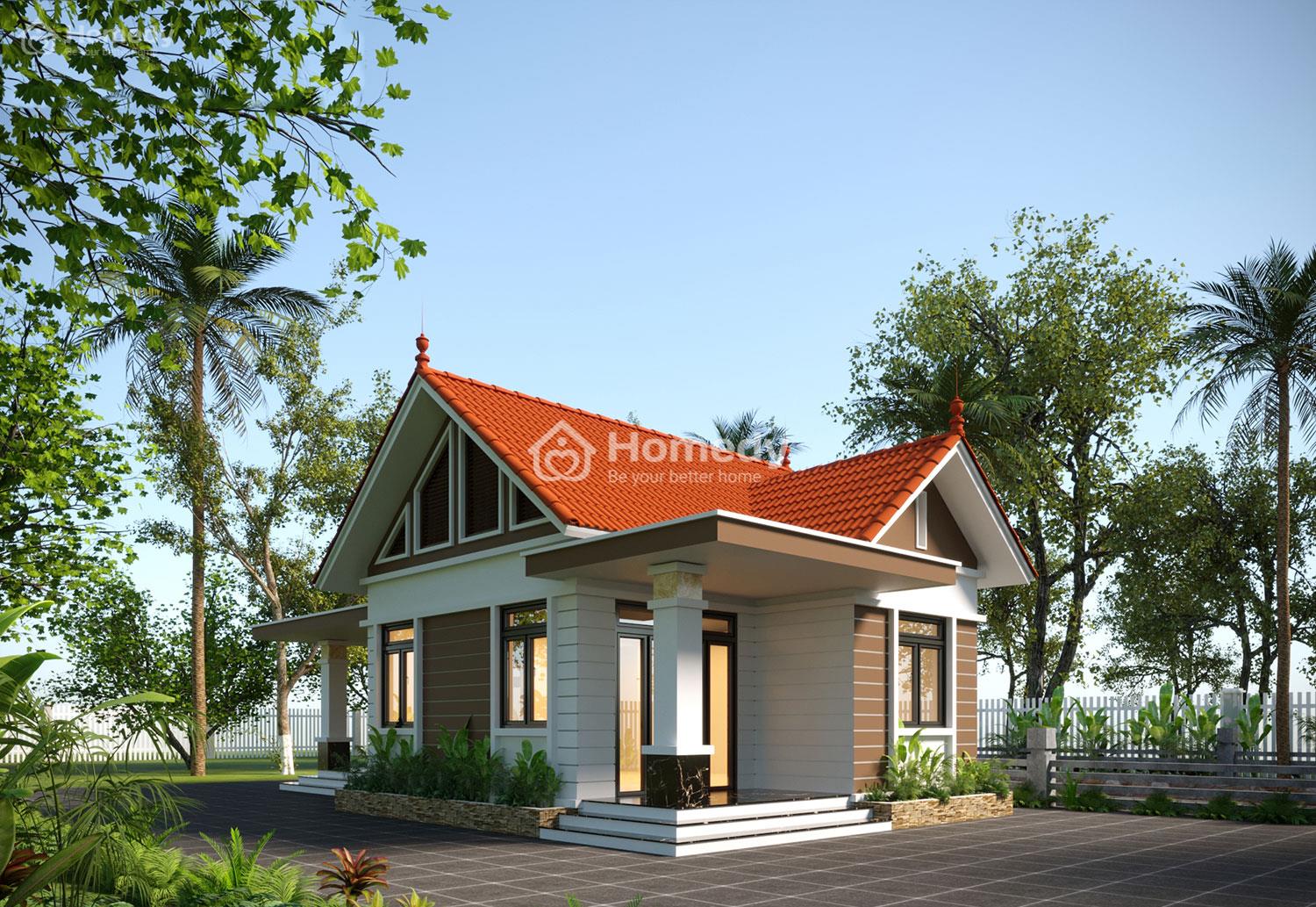 nhà cấp 4 2 phòng ngủ 70m2