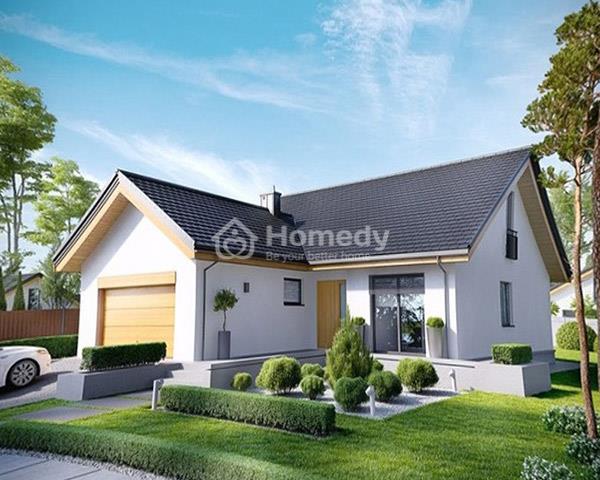 Nhà cấp 4 4 phòng ngủ hình chữ L