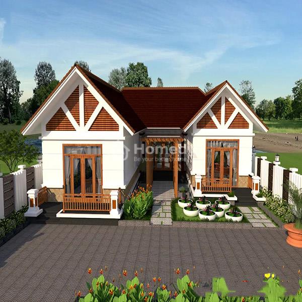 Biệt thự cấp 4 4 phòng ngủ hình chữ U