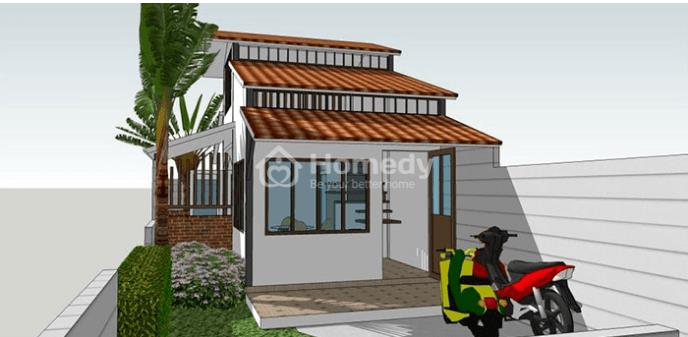 Nhà cấp 4 có gác lửng 2 phòng ngủ