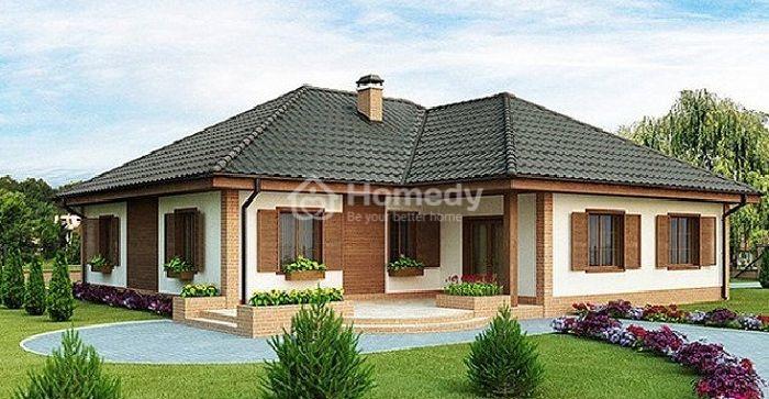 Nhà chữ L 1 tầng 4 phòng ngủ đẹp