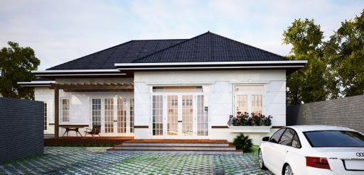 mẫu nhà cấp 4 chữ l 4 phòng ngủ