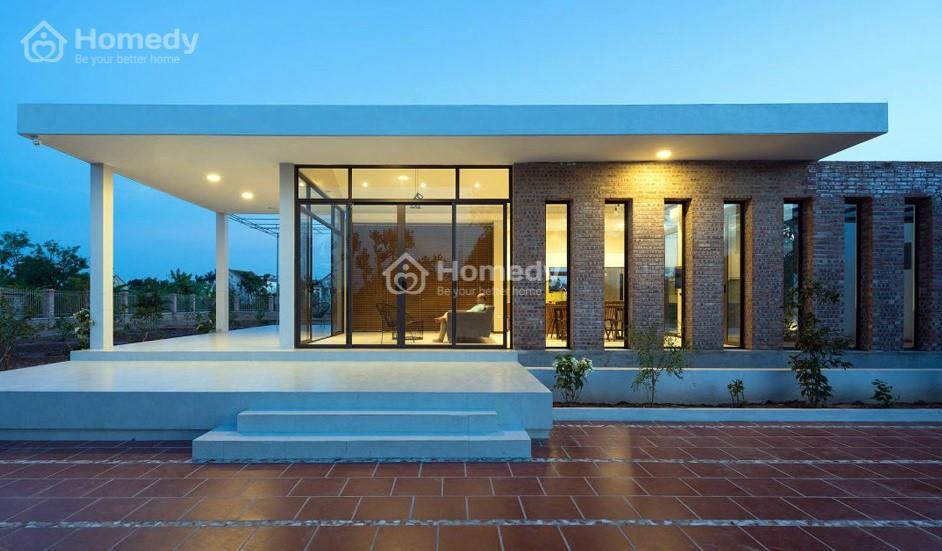 Mẫu nhà chữ l 1 tầng mái bằng độc đáo