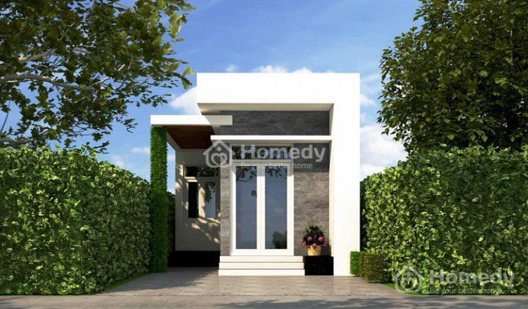 Mẫu nhà chữ l mái bằng rộng 100m2