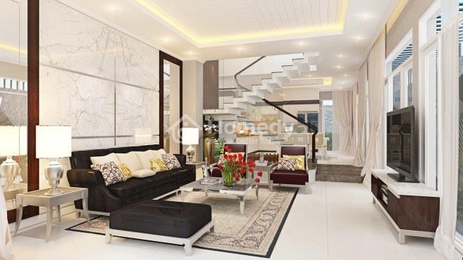 Thiết kế phòng khách nhà chữ l mái bằng