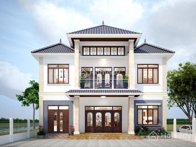 Mẫu nhà mái Nhật 2 tầng thiết kế đăng đối