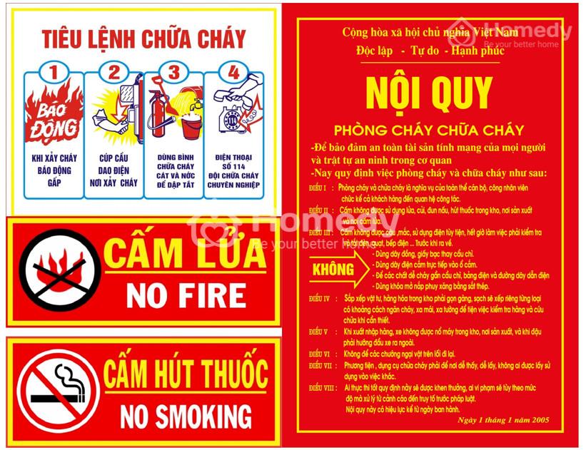 Tổng hợp các mẫu nội quy phòng trọ phòng cháy chữa cháy