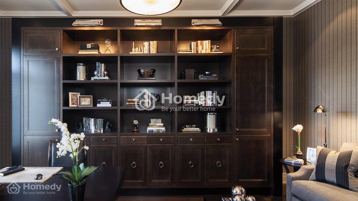 mẫu phòng đọc sách cổ điển đẹp mê đắm