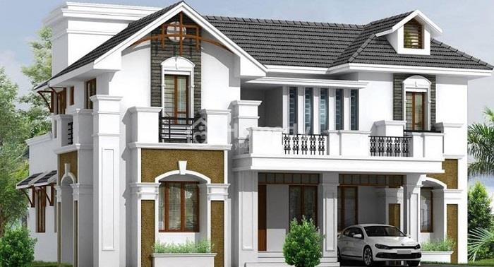 Sơn mặt tiền nhà màu trắng - ghi - xám
