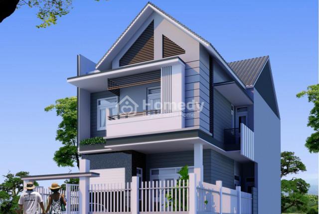 Tổng hợp các mẫu sơn mặt tiền nhà màu xanh ghi đẹp