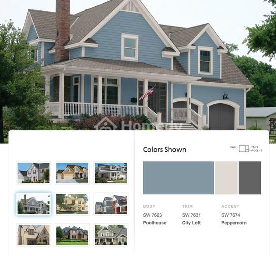 Tổng hợp các mẫu sơn mặt tiền nhà màu xanh ghi đẹp