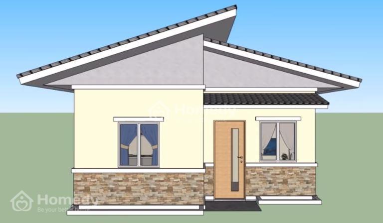 thiết kế nhà 1 tầng 2 phòng ngủ 80m2