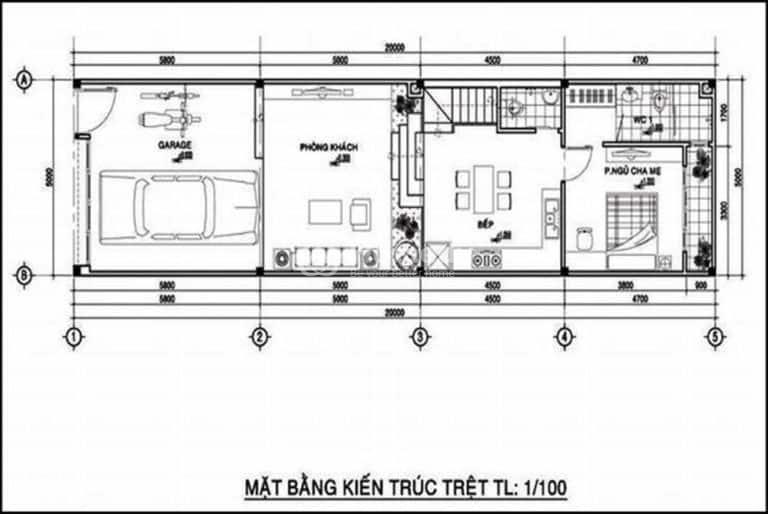 thiết kế phòng thờ nhà ống 2 tầng