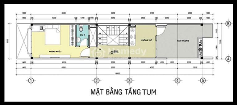 thiết kế phòng thờ nhà ống 2 tầng