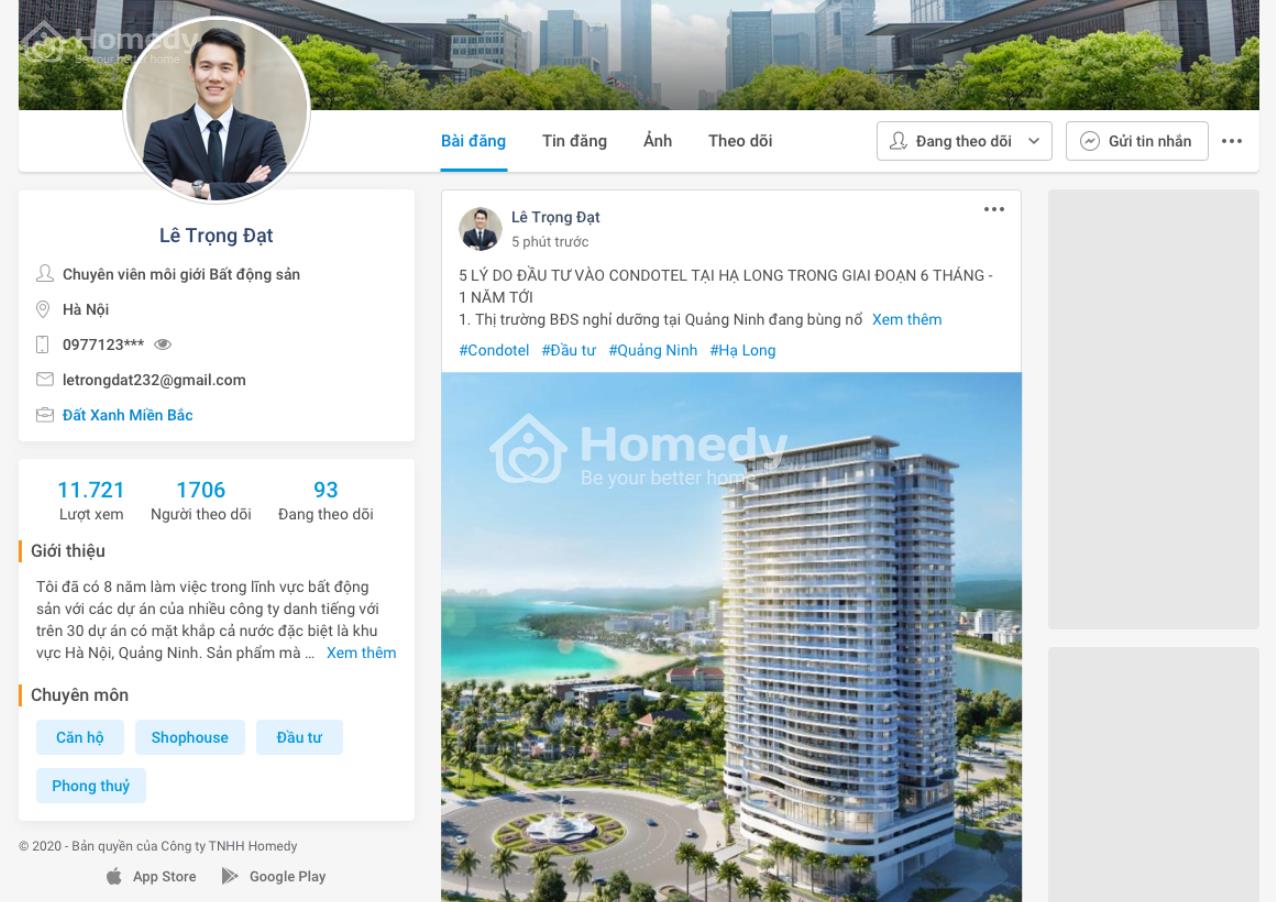Profile của nhà môi giới chuyên nghiệp