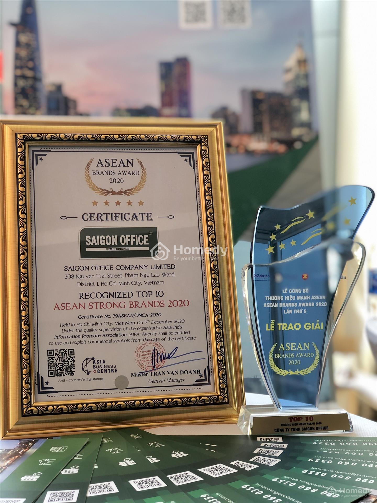Saigon Office là doanh nghiệp hiếm hoi trong lĩnh vực môi giới cho thuê văn phòng nhận được những giải thưởng cao quý